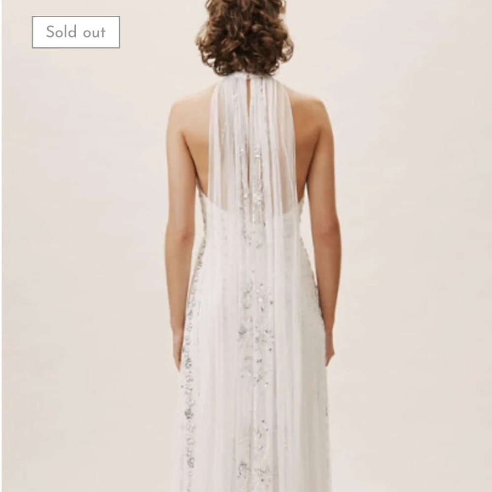 BHLDN Osborne Beautiful Sheath Halter Wedding Dress - Picture 4 of 13